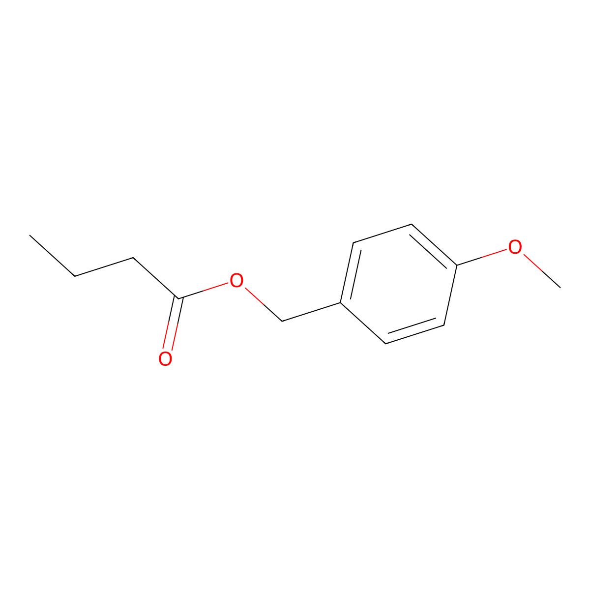 Anisyl butyrate molecular structure, CAS 6963-56-0