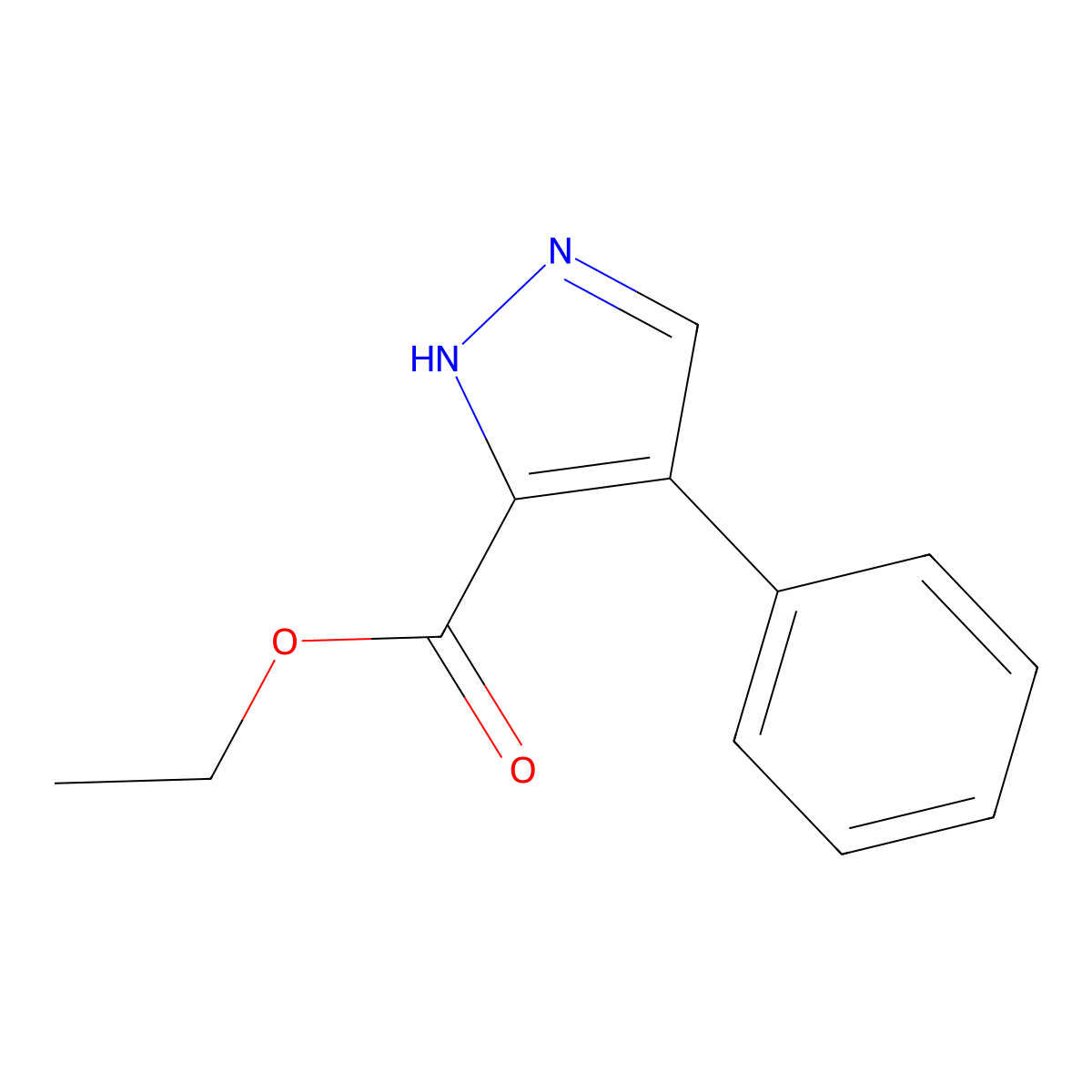 ethyl 4-phenyl-1H-pyrazole-3-carboxylate molecular structure, CAS 6963-62-8