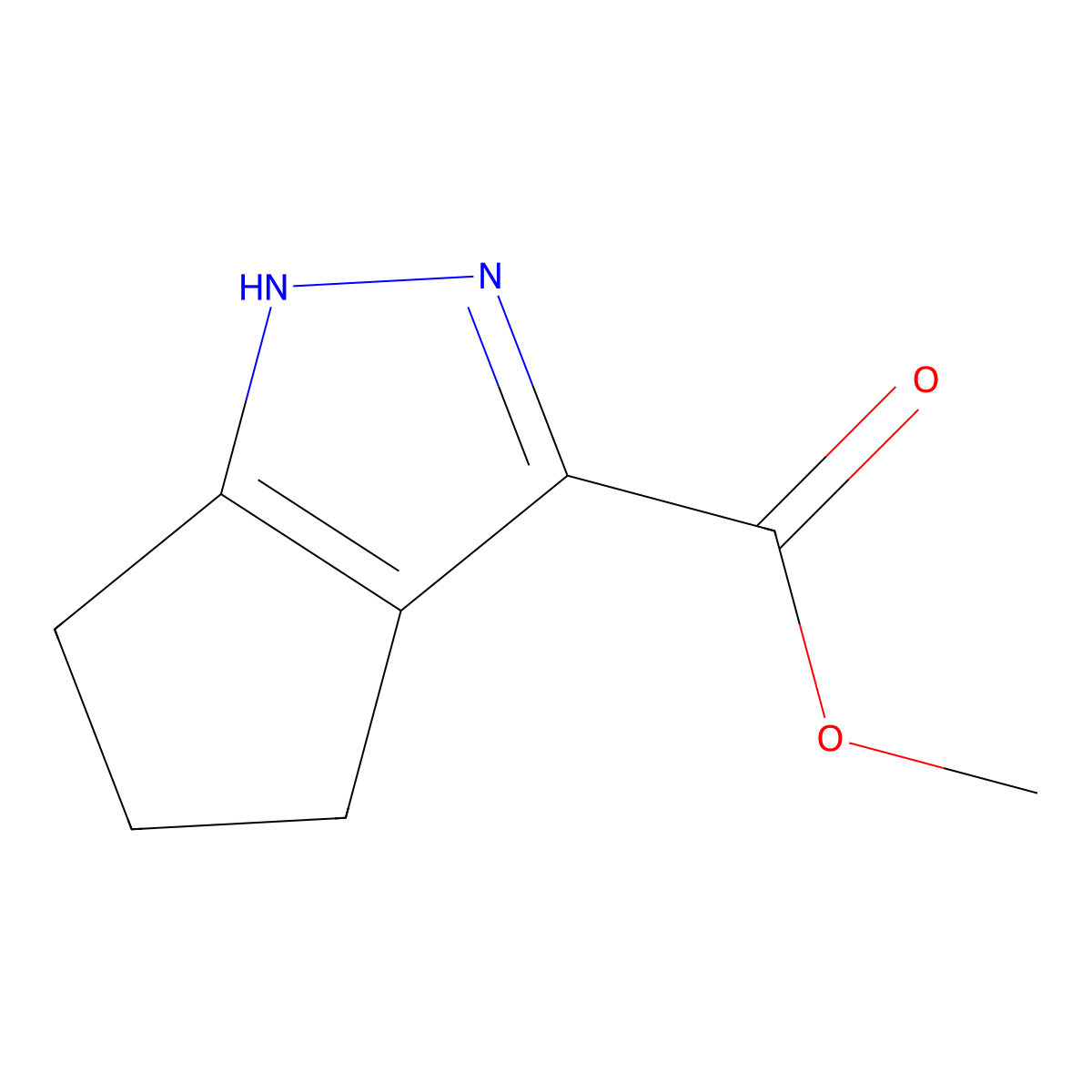 Methyl 1,4,5,6-tetrahydrocyclopenta(c)pyrazole-3-carboxylate molecular structure, CAS 69631-56-7