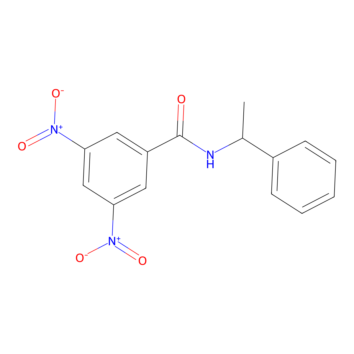 3,5-Dinitro-N-(1-phenylethyl)benzamide molecular structure, CAS 69632-31-1