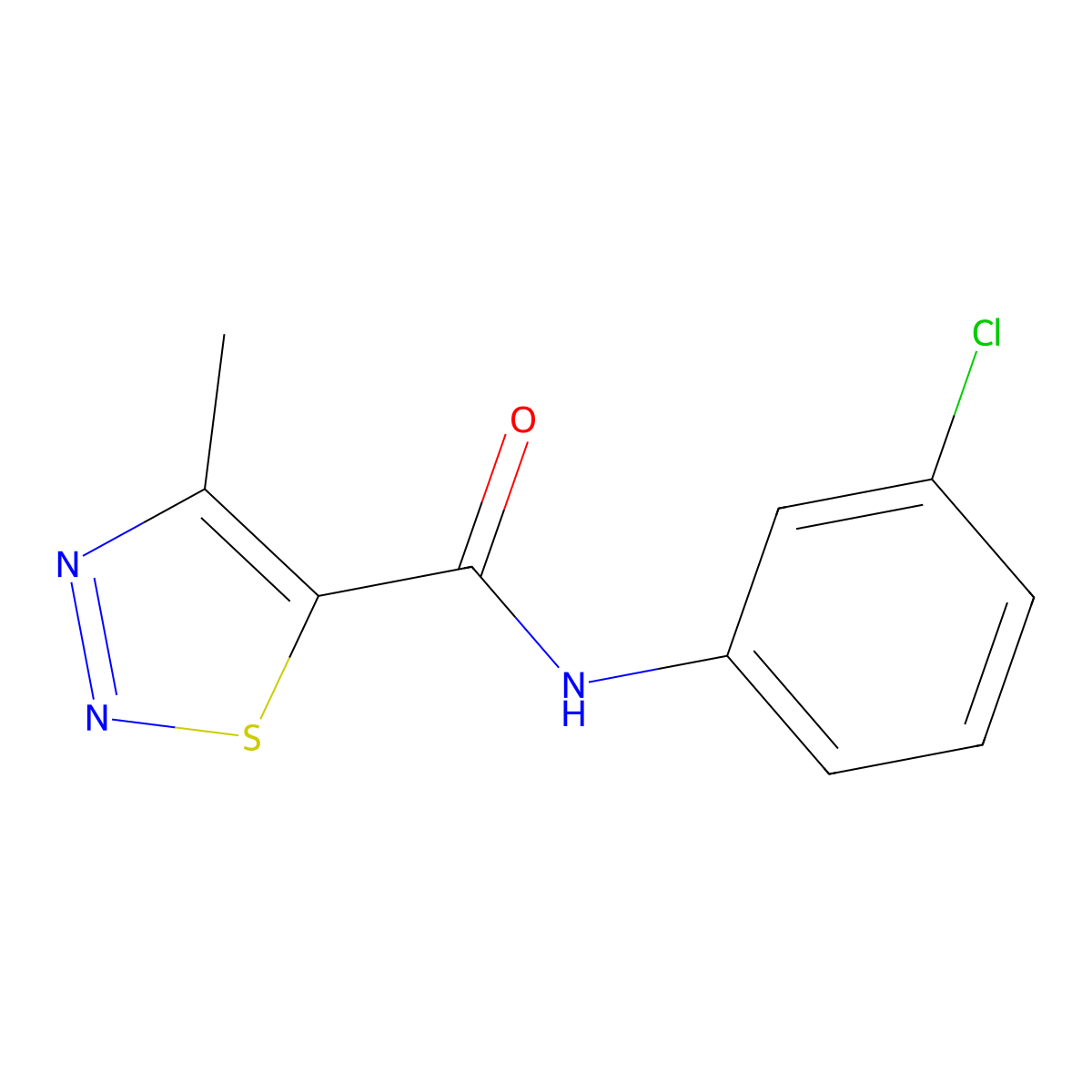 N-(3-chlorophenyl)-4-methyl-1,2,3-thiadiazole-5-carboxamide molecular structure, CAS 69635-79-6