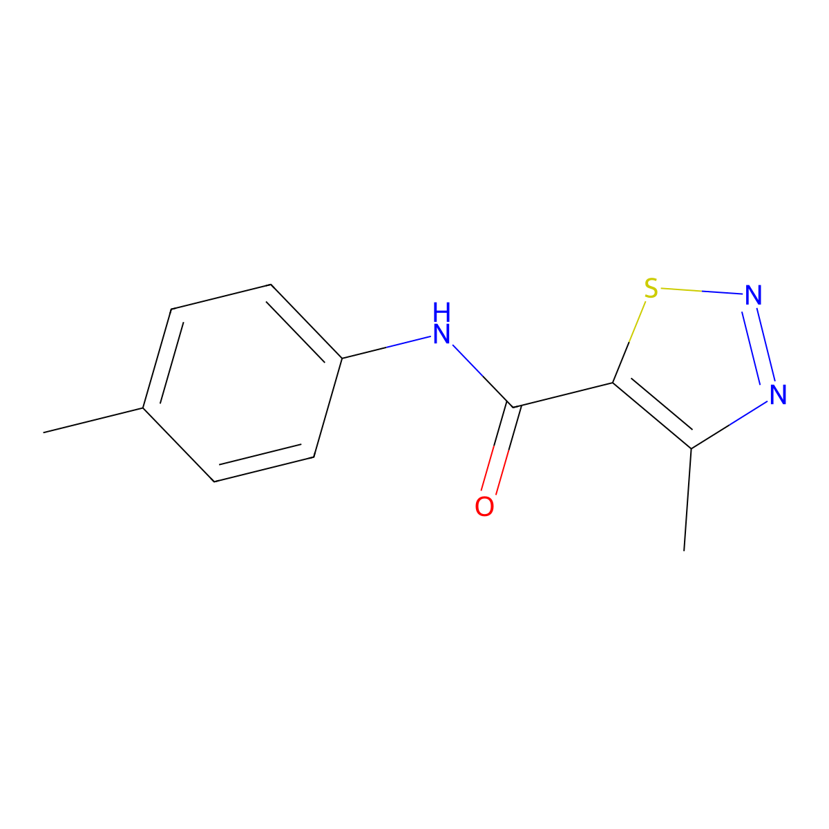 4-methyl-N-(4-methylphenyl)-1,2,3-thiadiazole-5-carboxamide molecular structure, CAS 69635-81-0