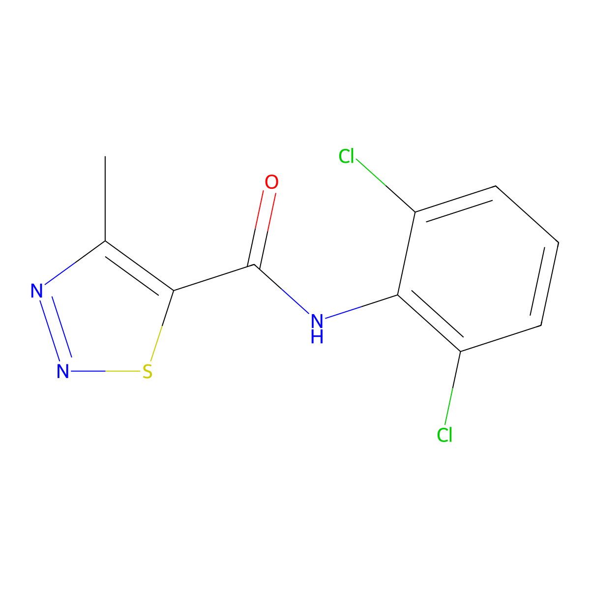 N-(2,6-dichlorophenyl)-4-methylthiadiazole-5-carboxamide molecular structure, CAS 69635-87-6
