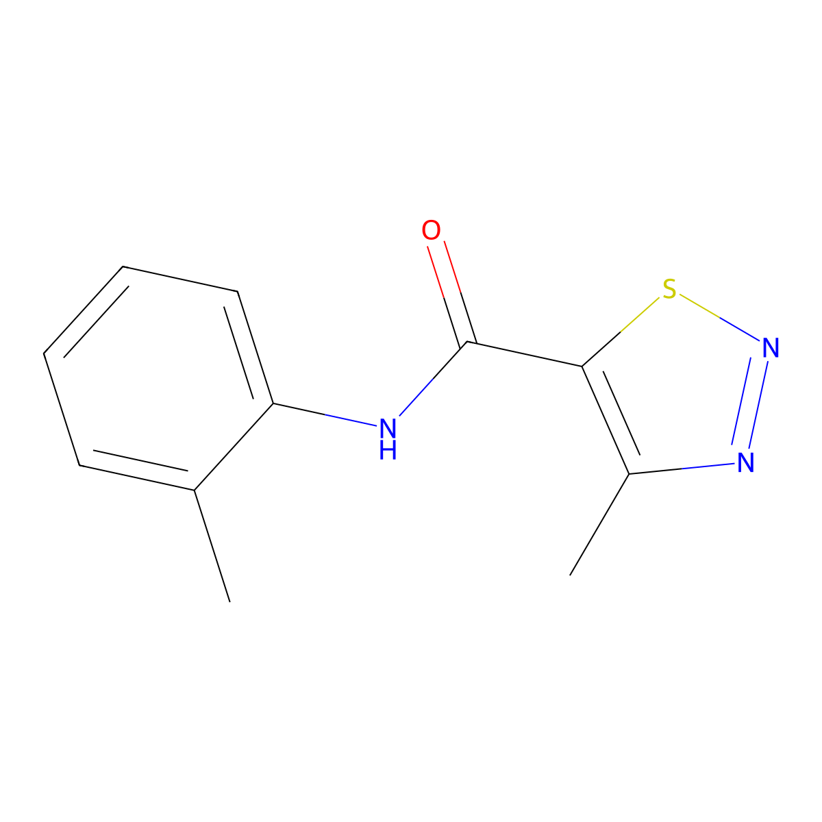 4-methyl-N-(2-methylphenyl)thiadiazole-5-carboxamide molecular structure, CAS 69636-06-2