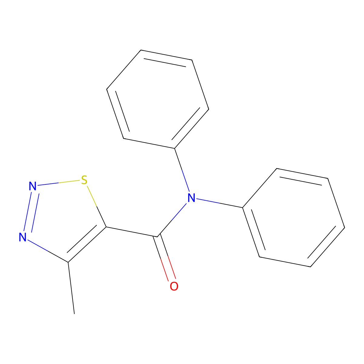 4-methyl-N,N-diphenylthiadiazole-5-carboxamide molecular structure, CAS 69636-35-7