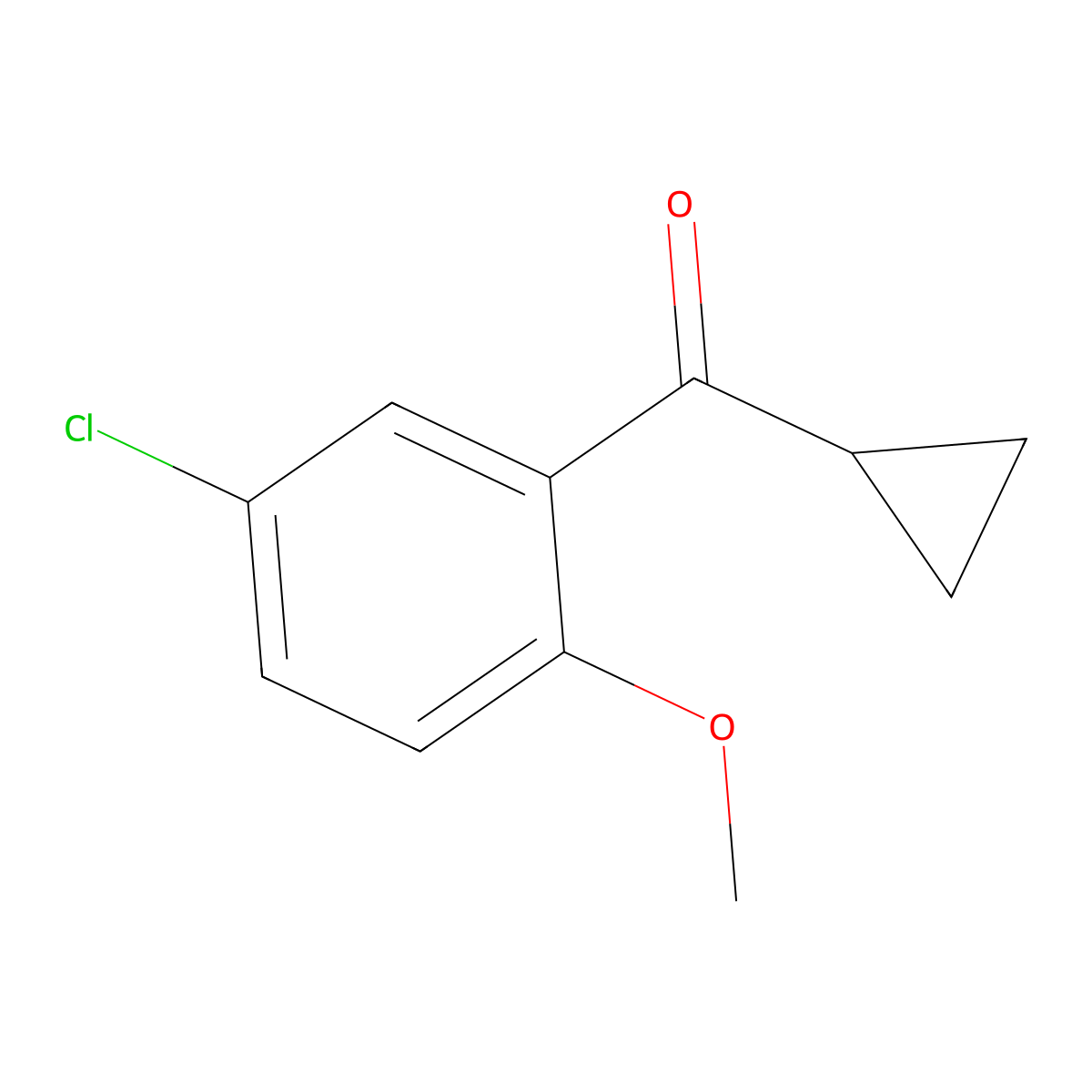 (5-Chloro-2-methoxyphenyl)(cyclopropyl)methanone molecular structure, CAS 69639-86-7