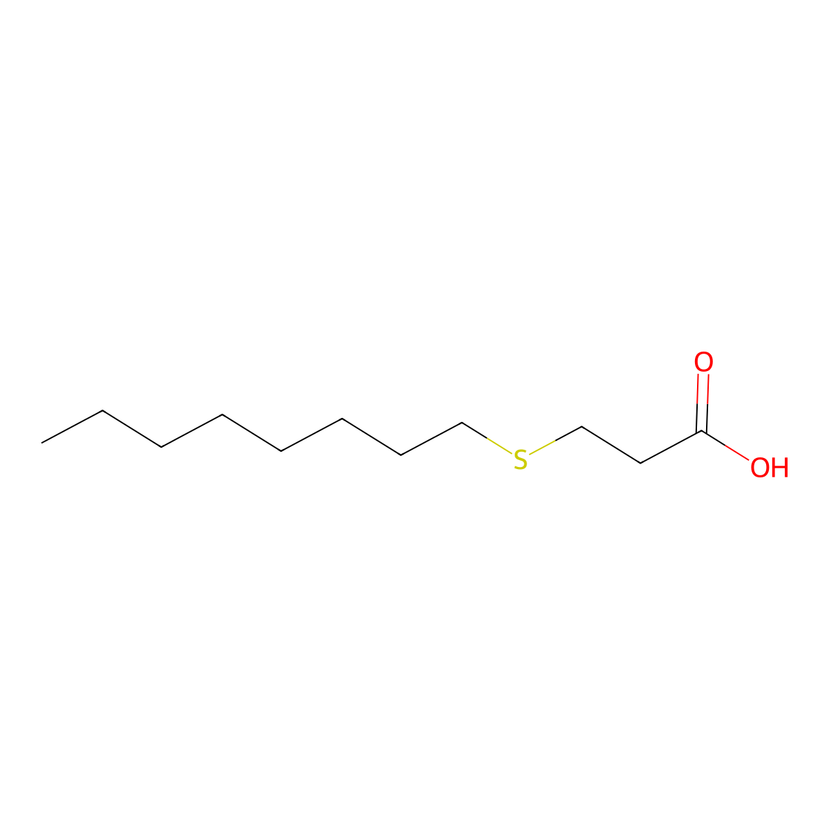 Propanoic acid, 3-(octylthio)- molecular structure, CAS 6964-23-4