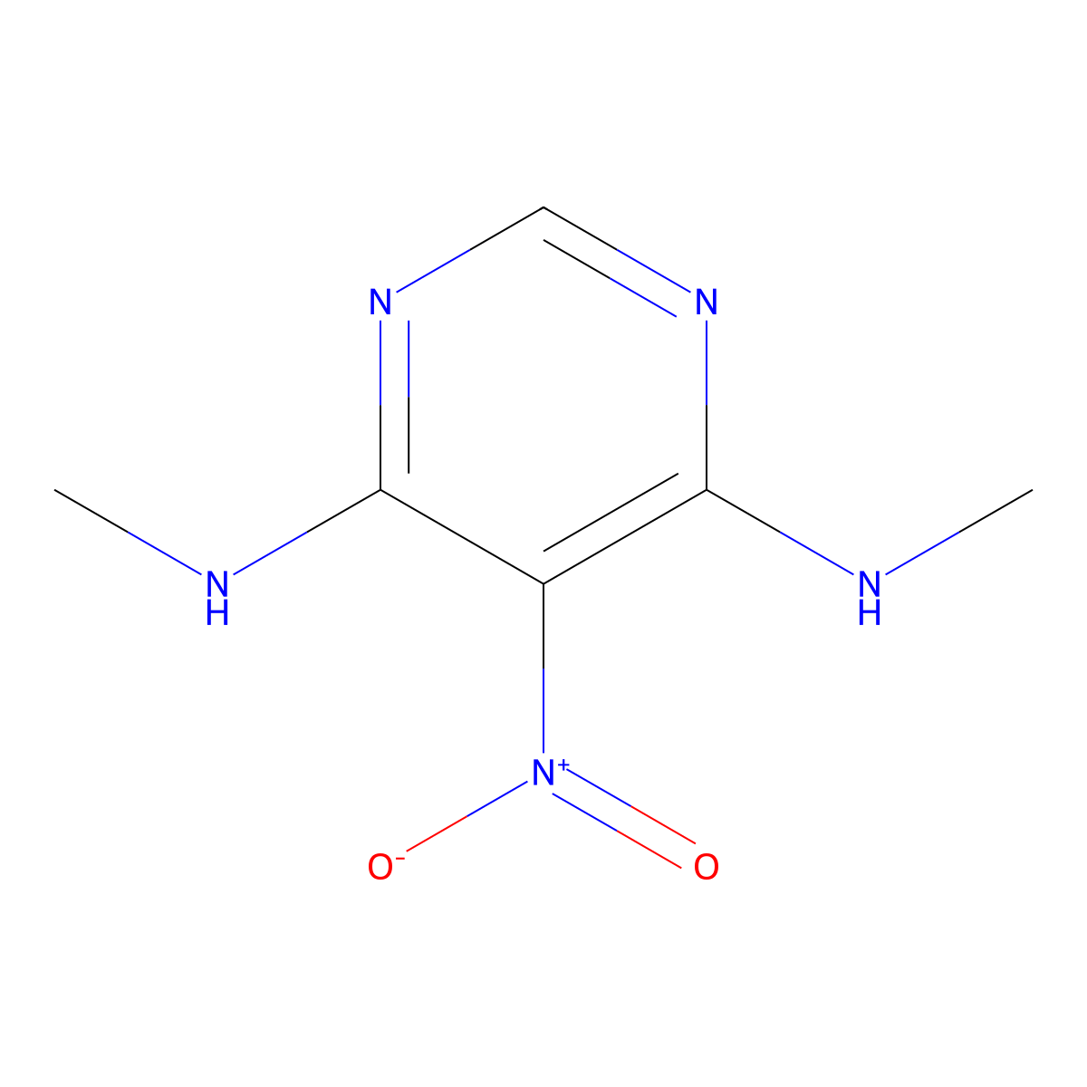 N4,N6-dimethyl-5-nitropyrimidine-4,6-diamine molecular structure, CAS 6964-30-3