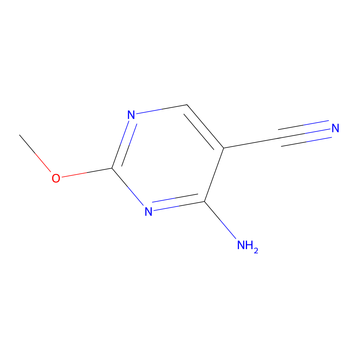 4-Amino-2-methoxypyrimidine-5-carbonitrile molecular structure, CAS 6964-55-2