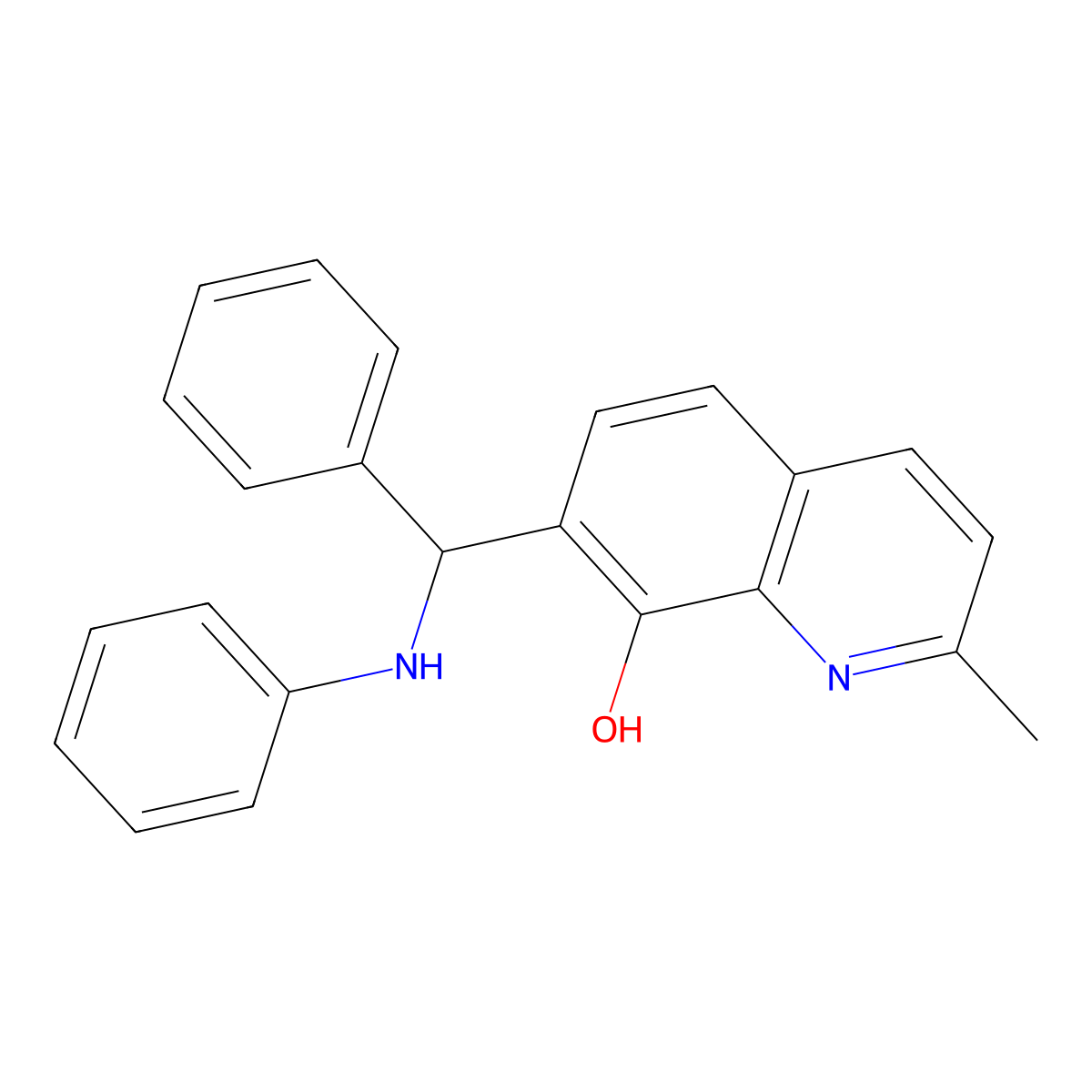 7-(Anilino(phenyl)methyl)-2-methyl-8-quinolinol molecular structure, CAS 6964-62-1