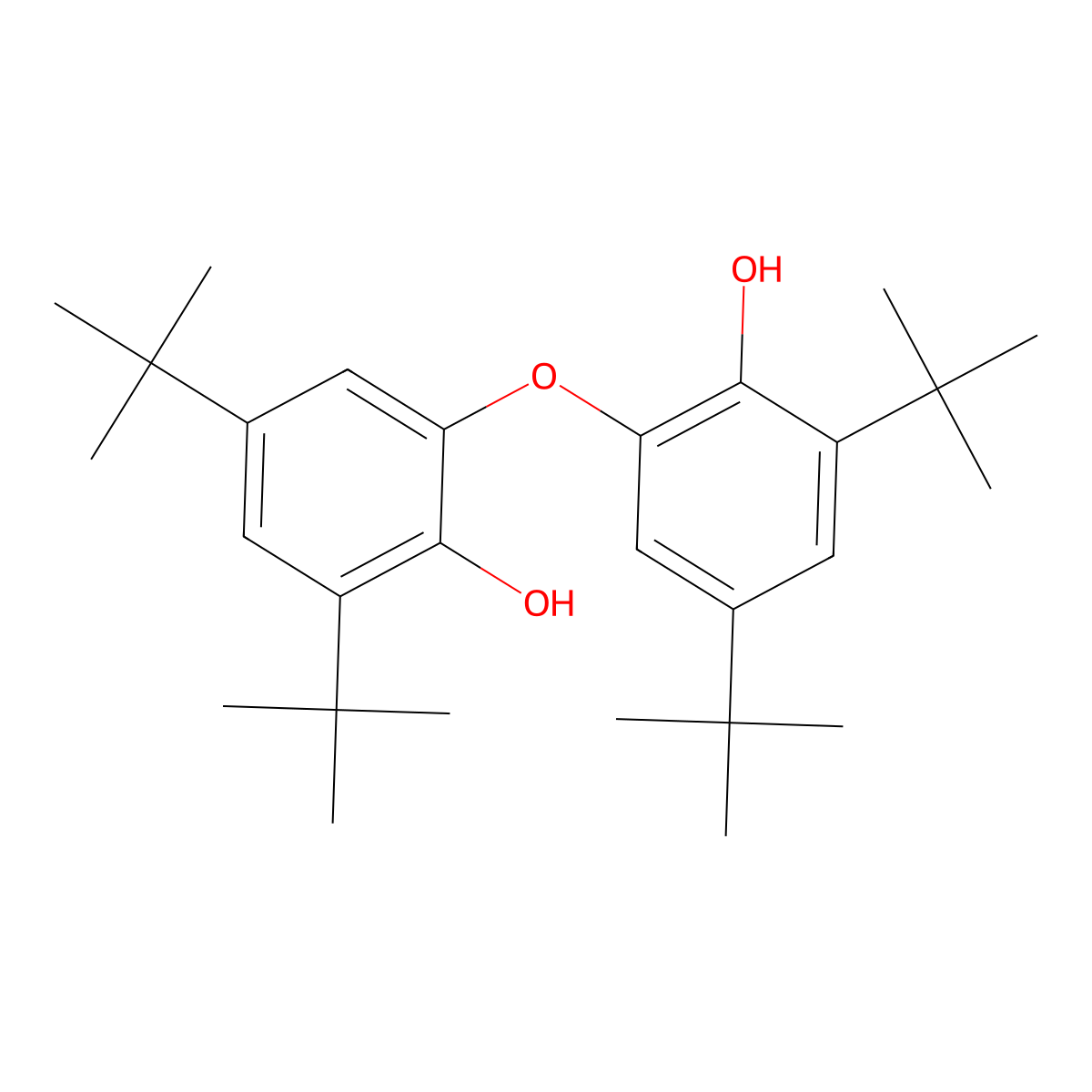 2,4-Ditert-butyl-6-(3,5-ditert-butyl-2-hydroxyphenoxy)phenol molecular structure, CAS 69645-41-6
