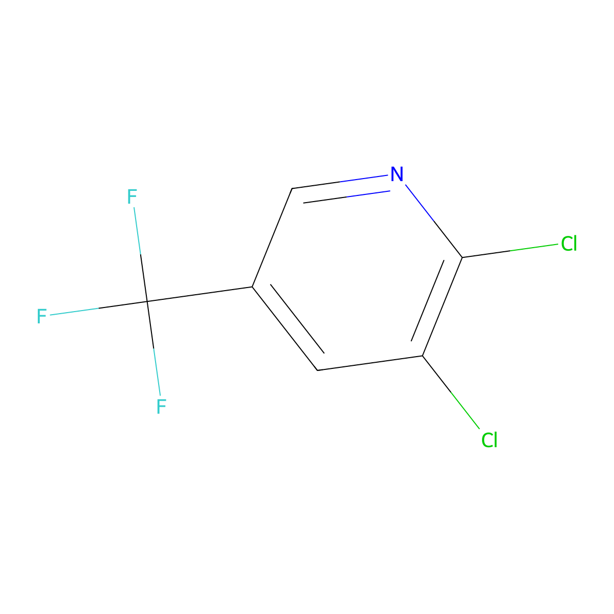 2,3-Dichloro-5-(trifluoromethyl)pyridine molecular structure, CAS 69645-84-7