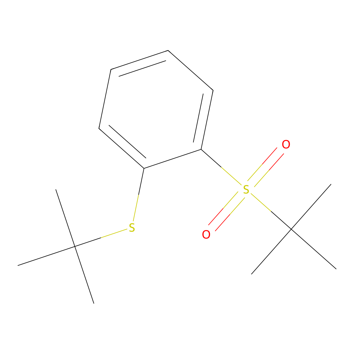 1-Tert-butylsulfanyl-2-tert-butylsulfonylbenzene molecular structure, CAS 69649-33-8