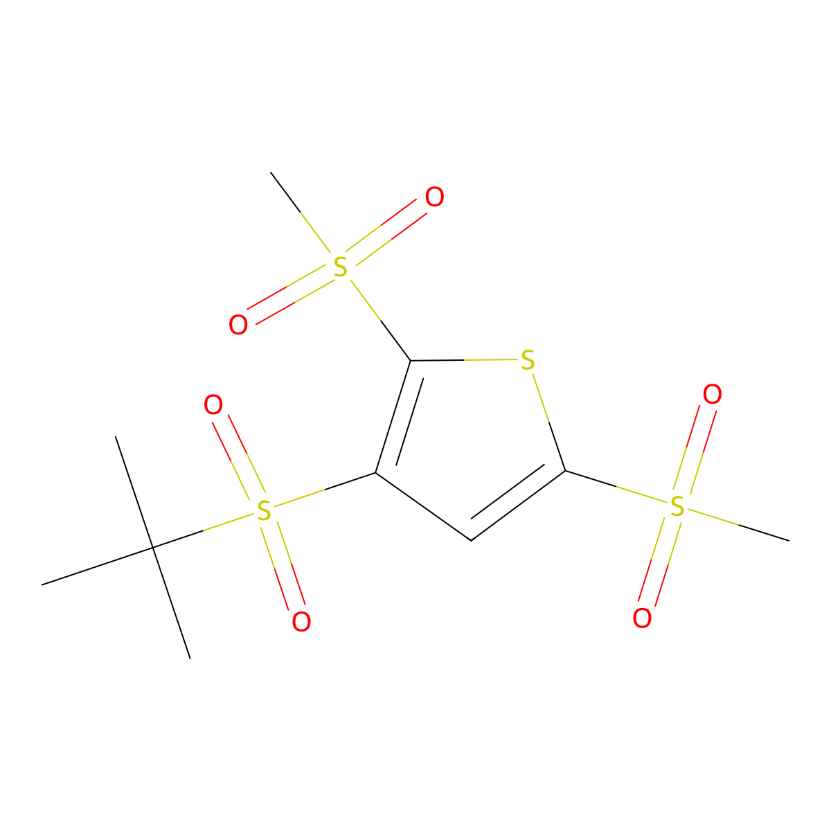 3-(Tert-butylsulfonyl)-2,5-bis(methylsulfonyl)thiophene molecular structure, CAS 69649-49-6