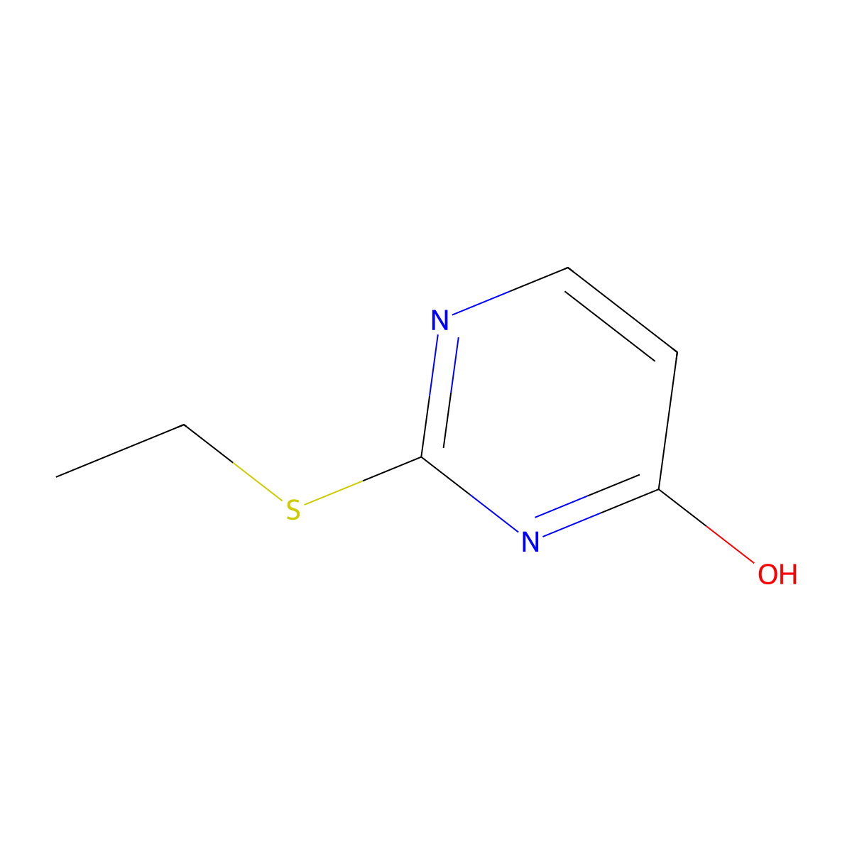 4-Pyrimidinol, 2-(ethylthio)- molecular structure, CAS 6965-19-1