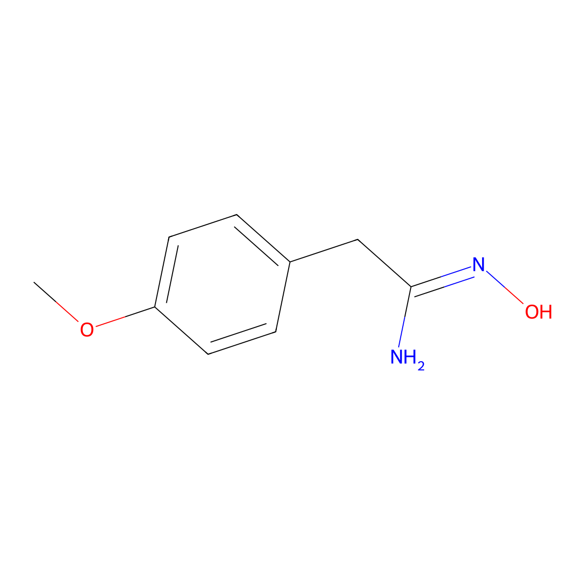 N-Hydroxy-2-(4-methoxyphenyl)acetimidamide molecular structure, CAS 6965-38-4
