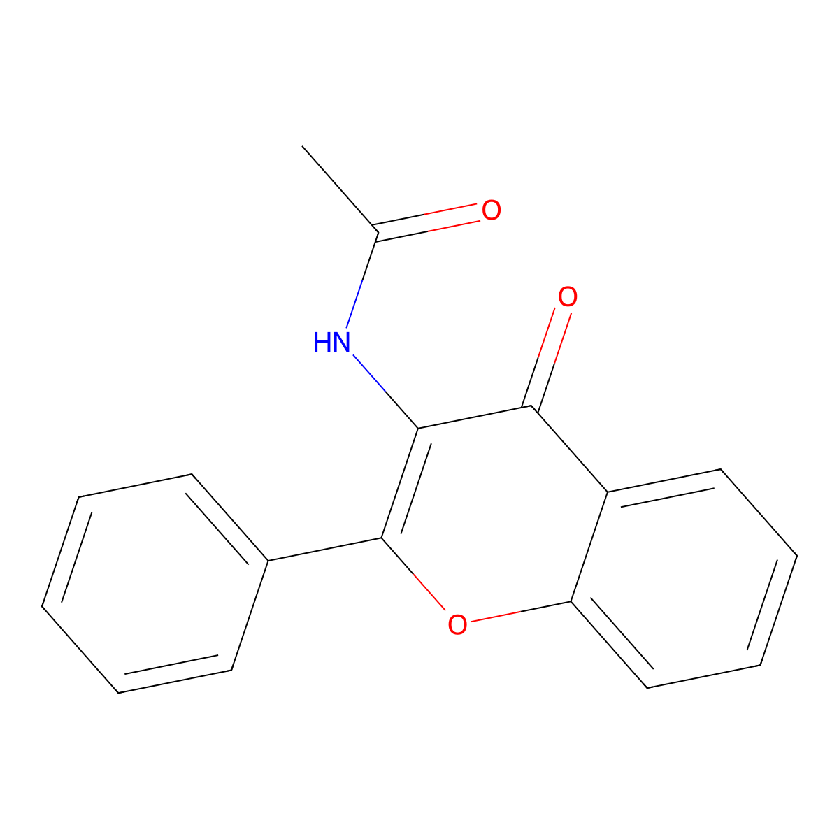 N-(4-oxo-2-phenylchromen-3-yl)acetamide molecular structure, CAS 6965-55-5
