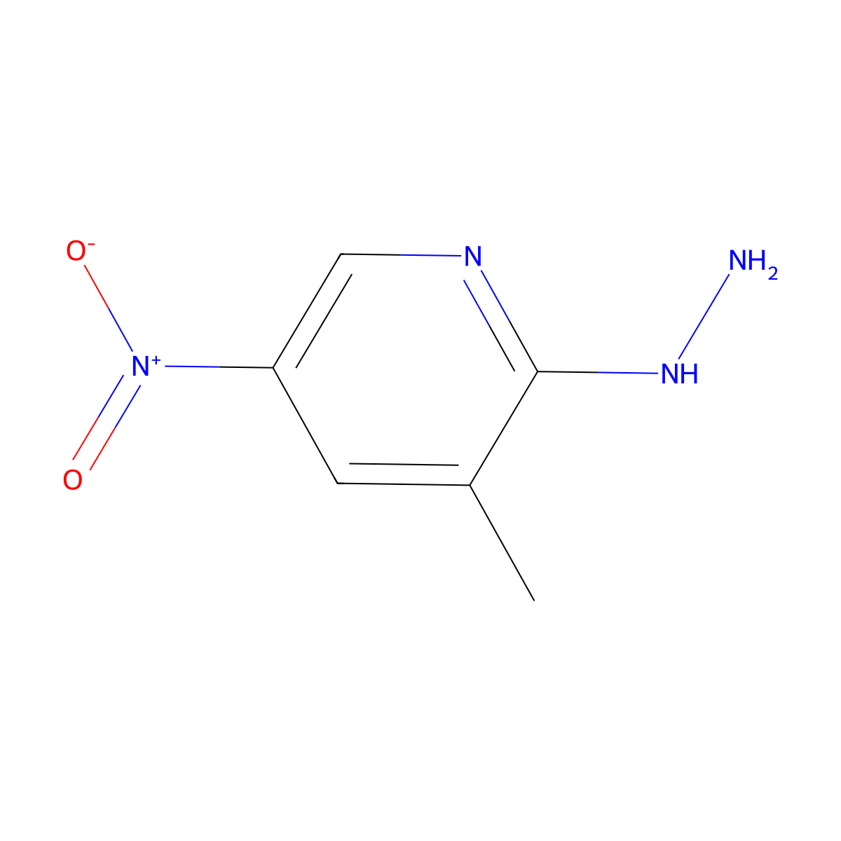 2-Hydrazinyl-3-methyl-5-nitropyridine molecular structure, CAS 6965-63-5