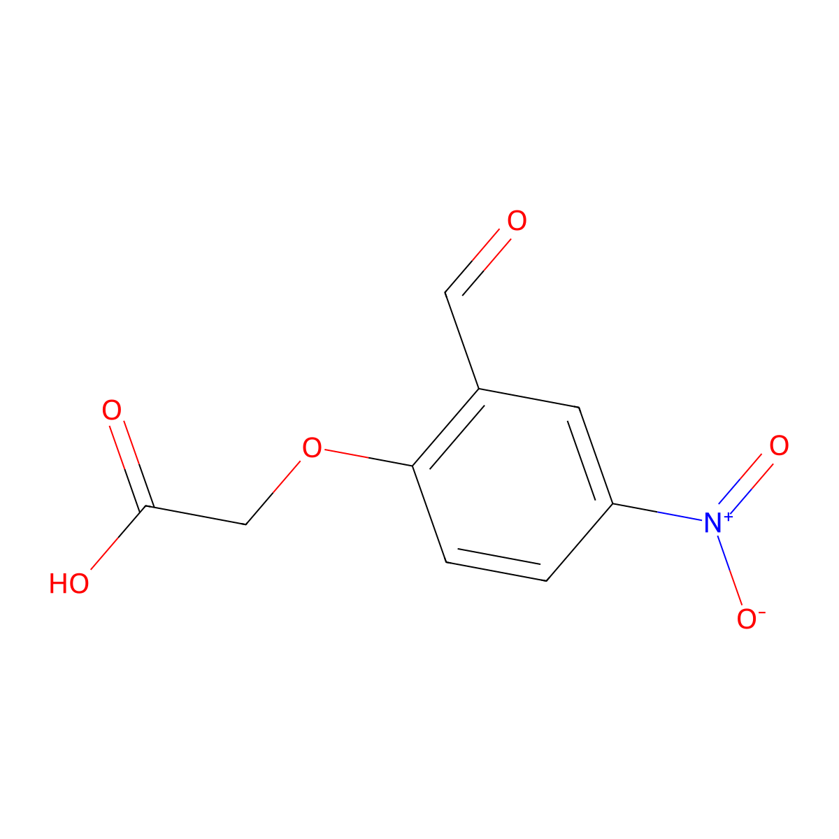 2-(2-Formyl-4-nitrophenoxy)acetic acid molecular structure, CAS 6965-69-1