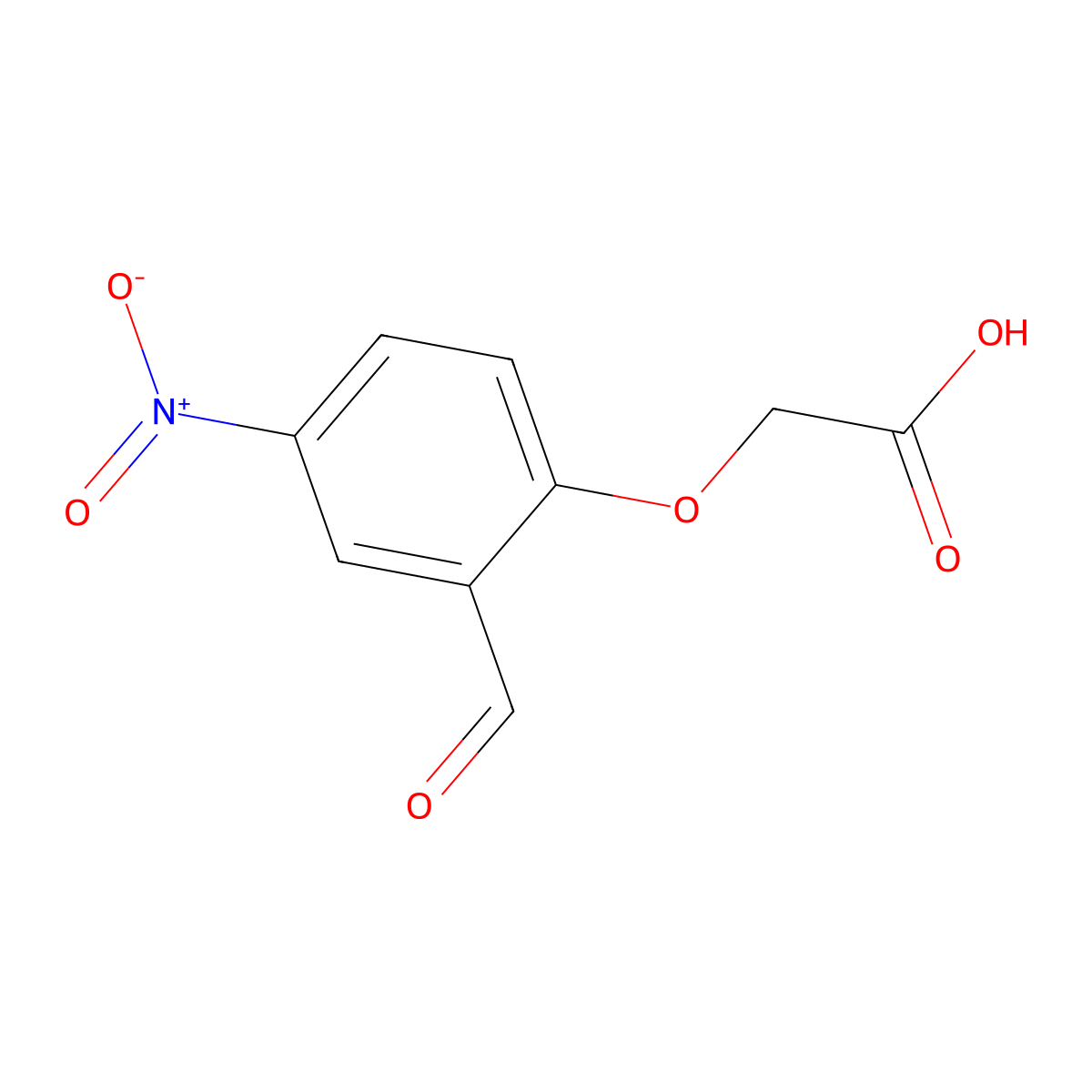 2-(2-Formyl-4-nitrophenoxy)acetic acid molecular structure, CAS 6965-69-1
