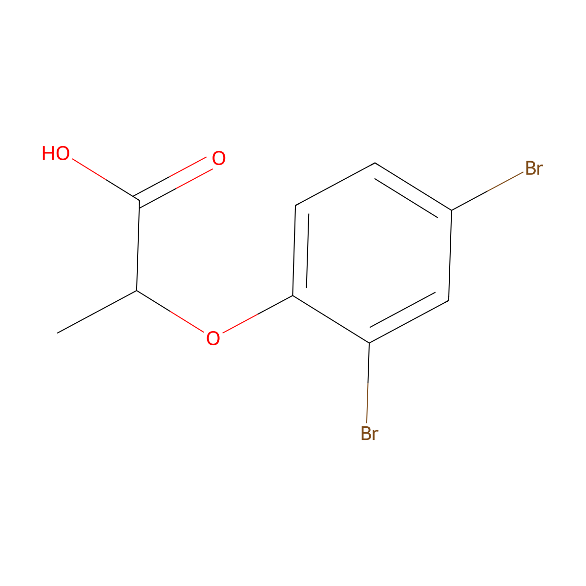 2-(2,4-Dibromophenoxy)propanoic acid molecular structure, CAS 6965-70-4