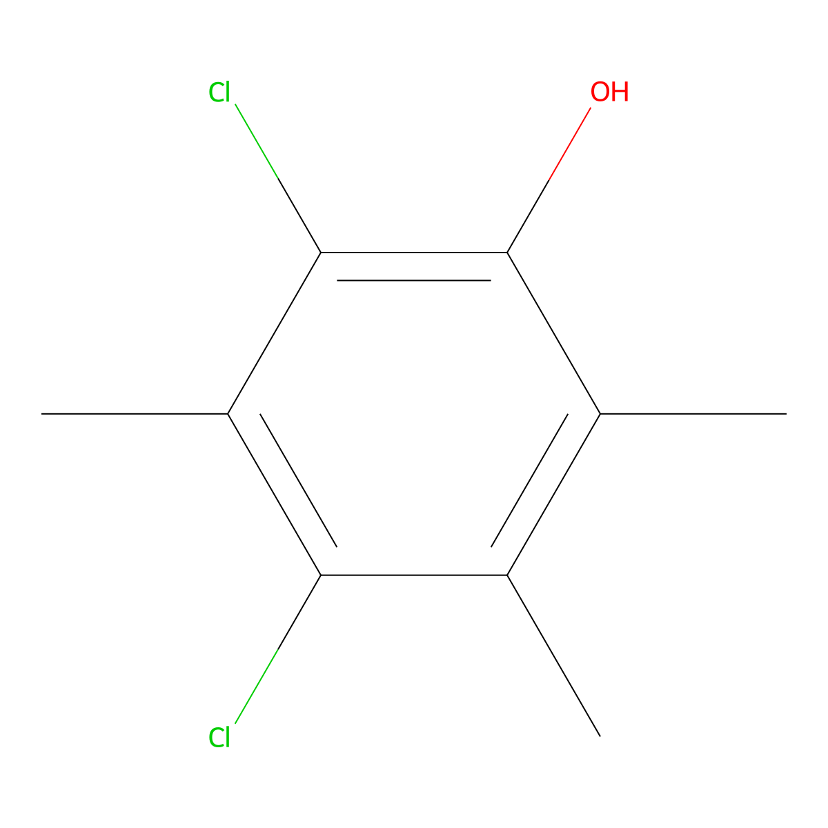 2,4-Dichloro-3,5,6-trimethylphenol molecular structure, CAS 6965-74-8