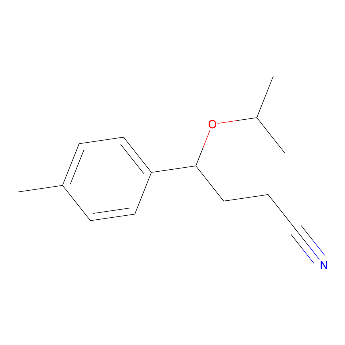 4-Methyl-gamma-(1-methylethoxy)benzenebutanenitrile molecular structure, CAS 6965-79-3