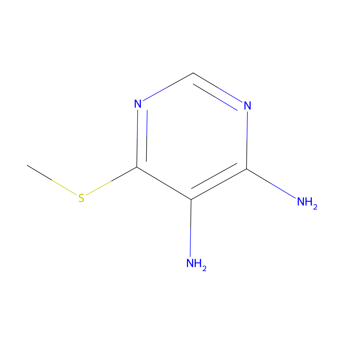 6-(Methylsulfanyl)pyrimidine-4,5-diamine molecular structure, CAS 6965-92-0