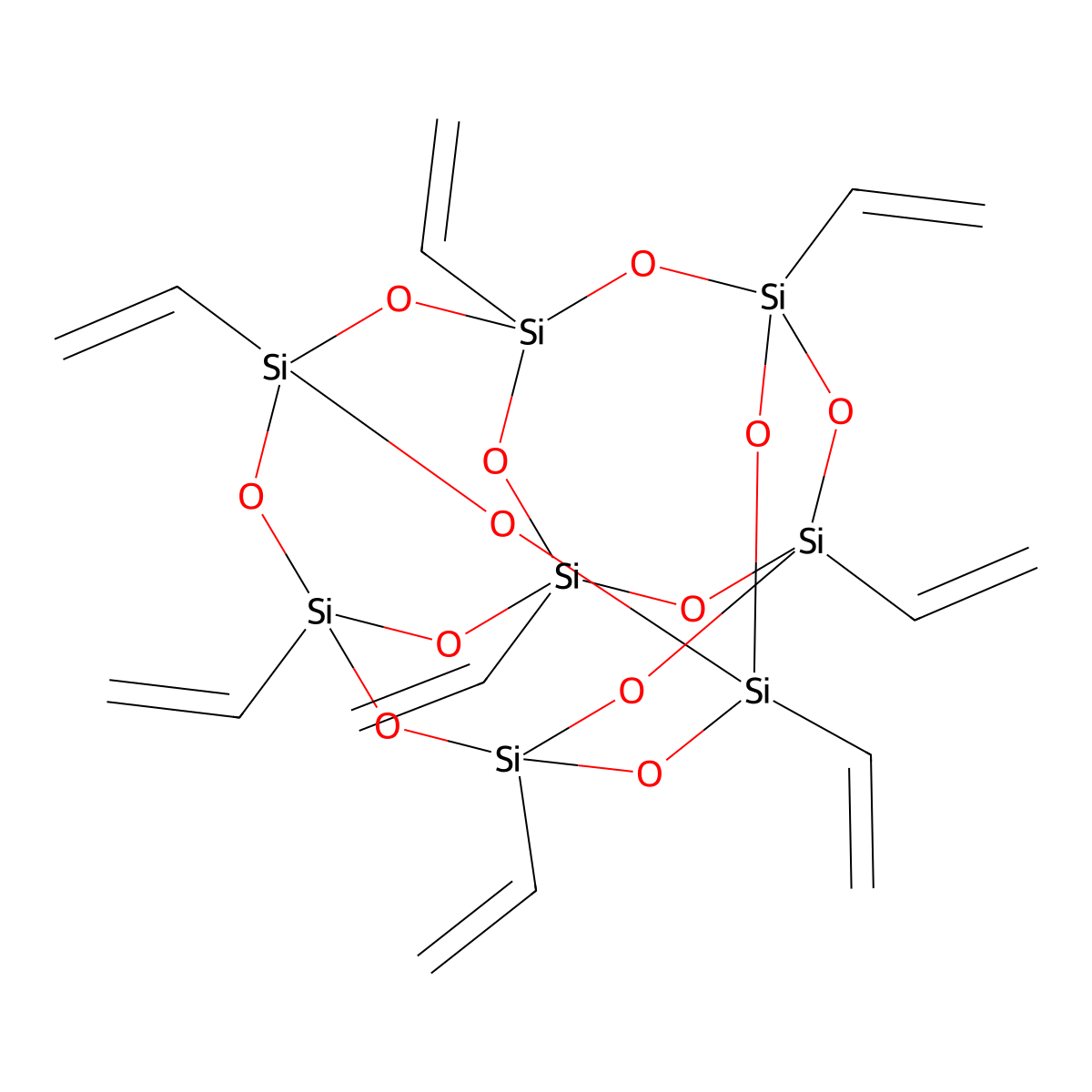Octavinyl-T8-silsesquioxane molecular structure, CAS 69655-76-1
