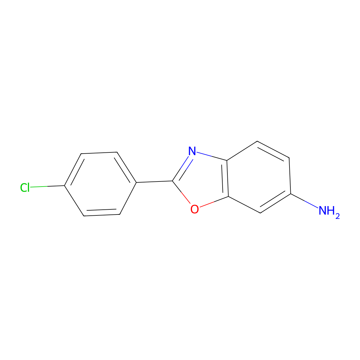 2-(4-Chlorophenyl)-6-benzoxazolamine molecular structure, CAS 69657-64-3