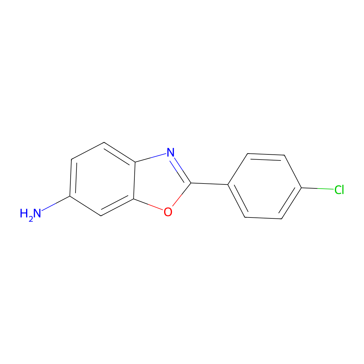 2-(4-Chlorophenyl)-6-benzoxazolamine molecular structure, CAS 69657-64-3