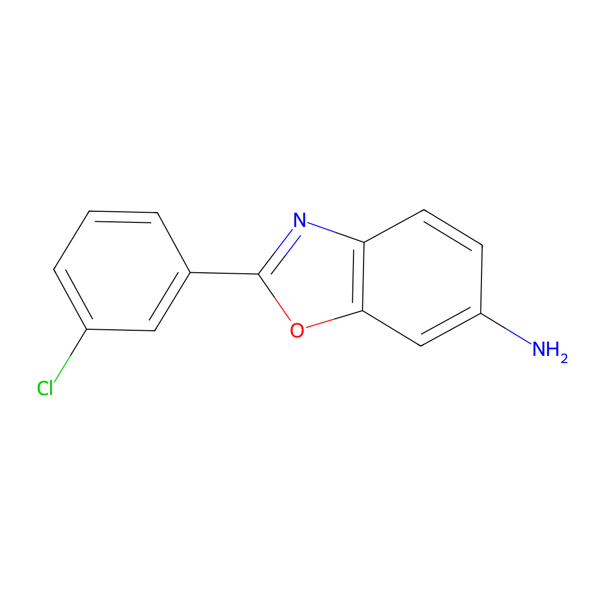 2-(3-Chlorophenyl)-1,3-benzoxazol-6-amine molecular structure, CAS 69657-67-6