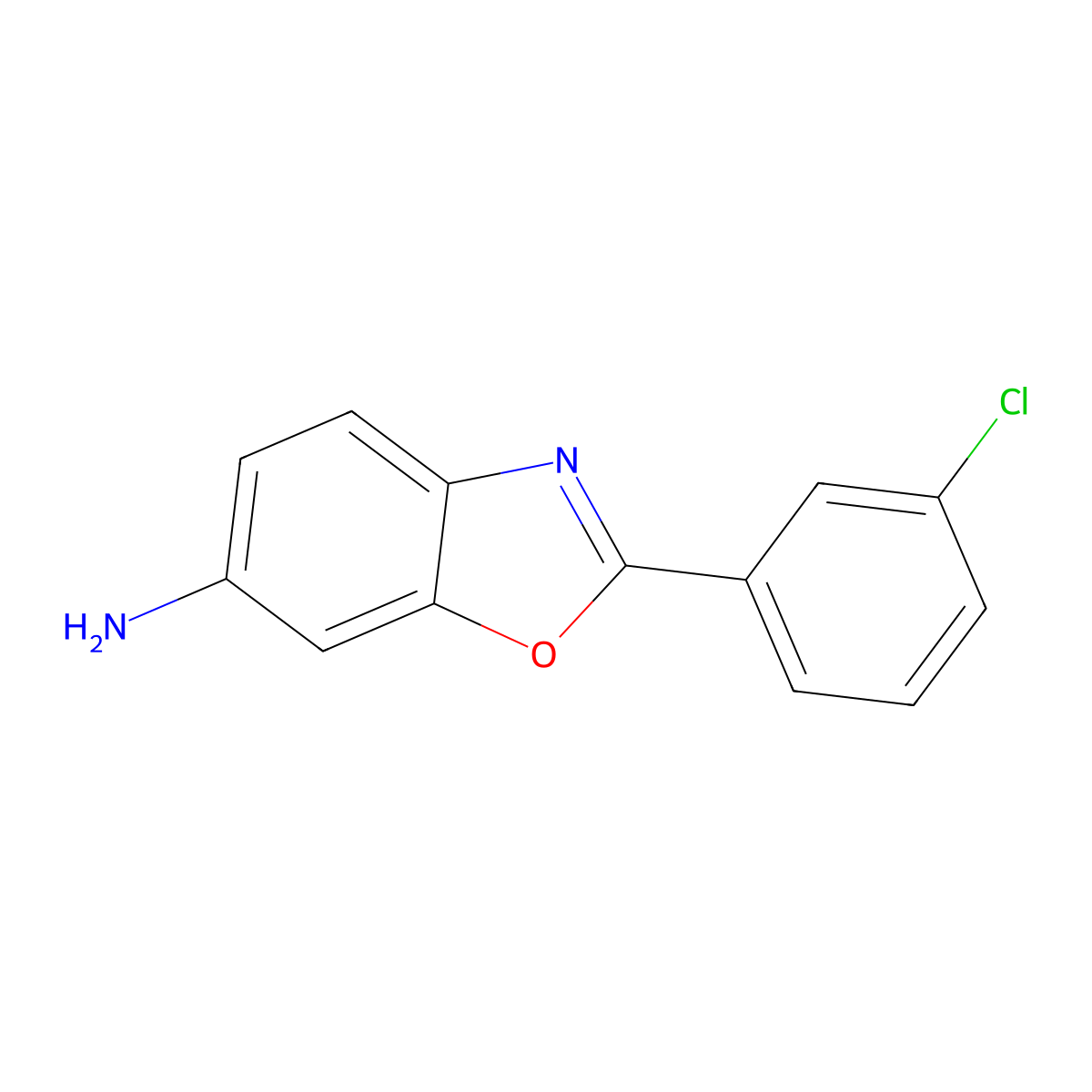 2-(3-Chlorophenyl)-1,3-benzoxazol-6-amine molecular structure, CAS 69657-67-6