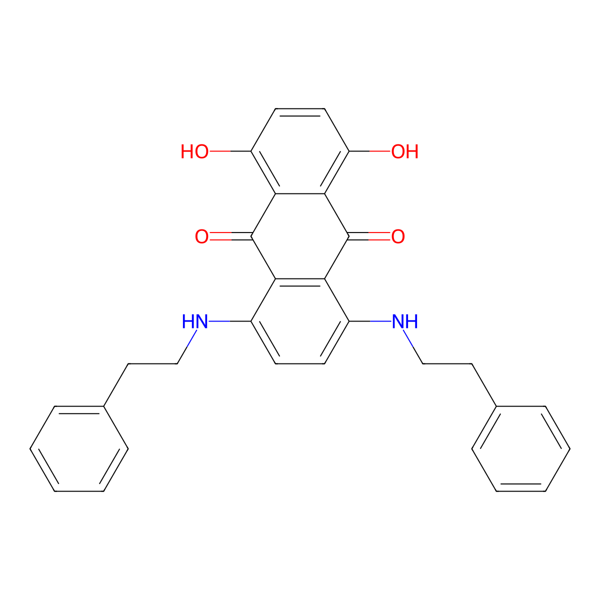 1,4-Dihydroxy-5,8-bis(2-phenylethylamino)anthraquinone molecular structure, CAS 69657-89-2