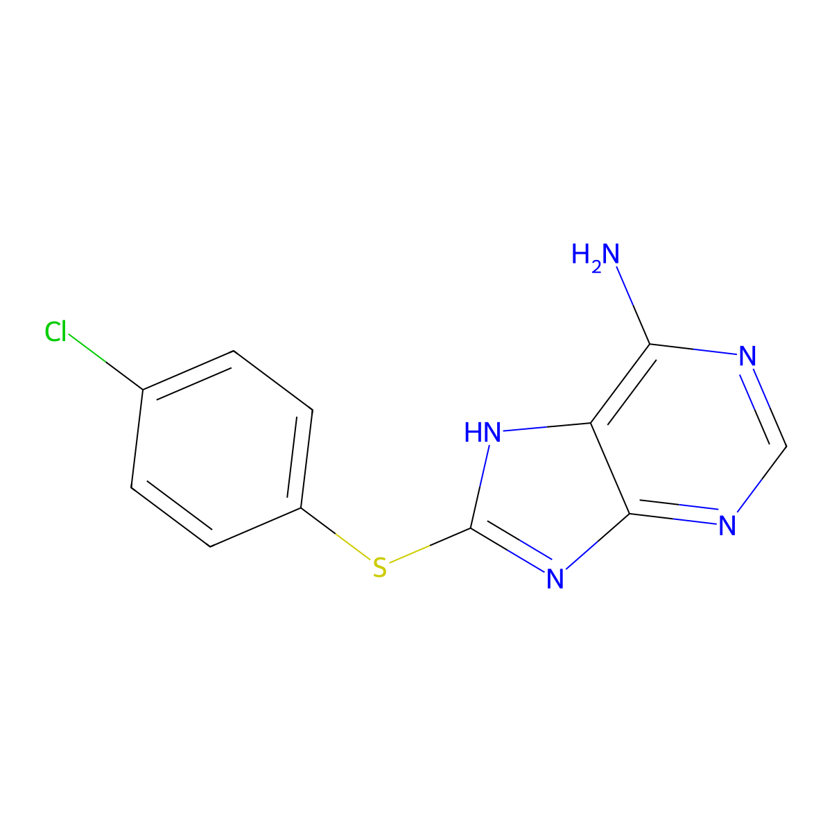 8-(4-Chlorophenylthio)adenine molecular structure, CAS 696574-61-5