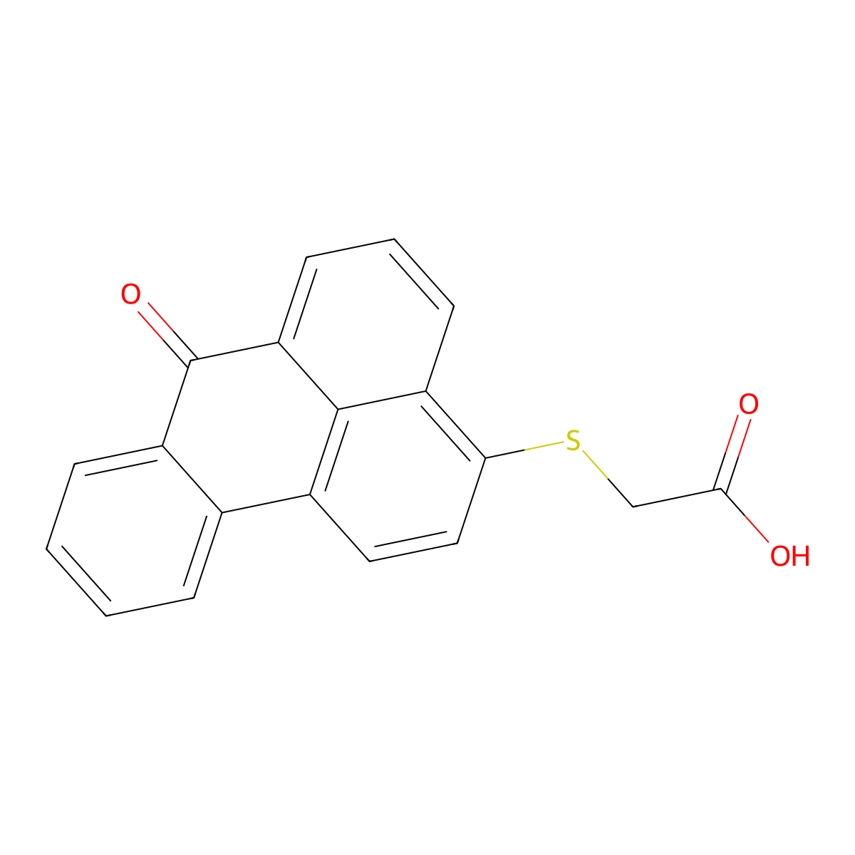 2-(7-Oxo-7H-benz(DE)anthracen-3-ylthio)acetic acid molecular structure, CAS 69658-13-5