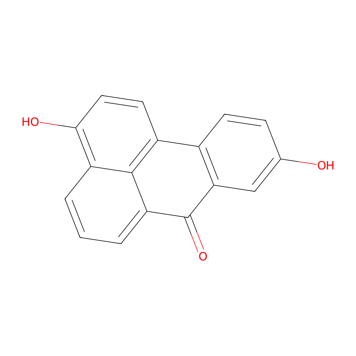 7H-BENZ(de)ANTHRACEN-7-ONE, 3,9-DIHYDROXY- molecular structure, CAS 69658-17-9