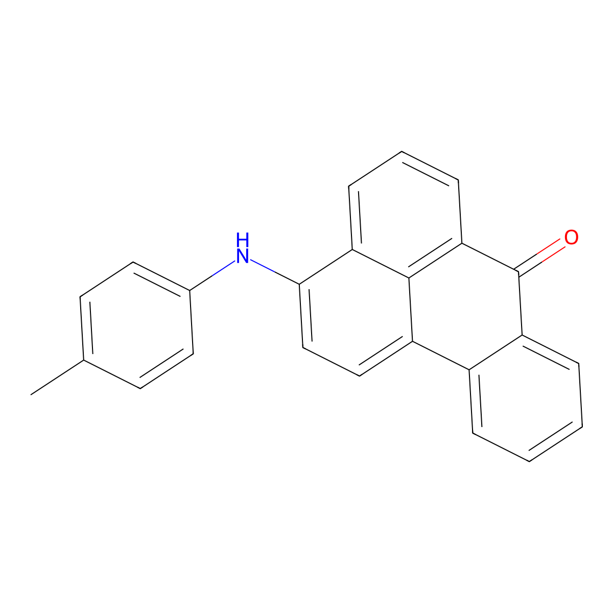 7H-BENZ(de)ANTHRACEN-7-ONE, 3-p-TOLUIDINO- molecular structure, CAS 69658-19-1