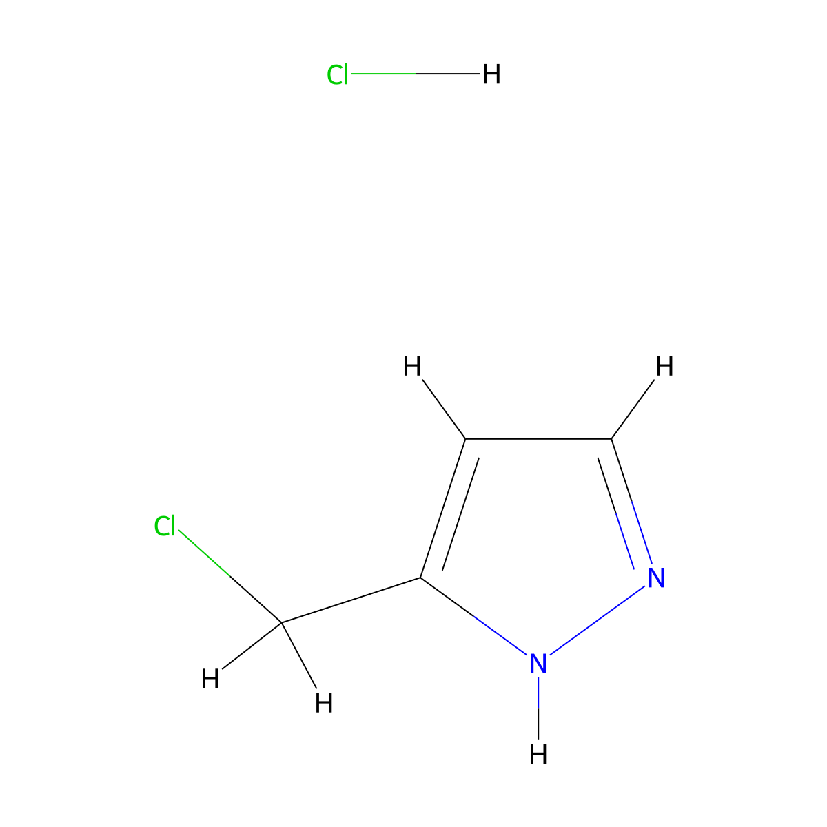 3-(Chloromethyl)pyrazole hydrochloride molecular structure, CAS 69658-97-5