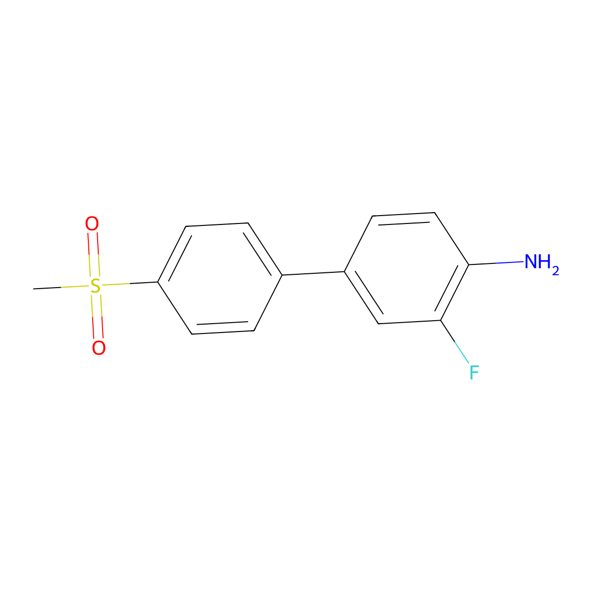 3-Fluoro-4'-(methylsulfonyl)[1,1'-biphenyl]-4-amine molecular structure, CAS 696582-74-8