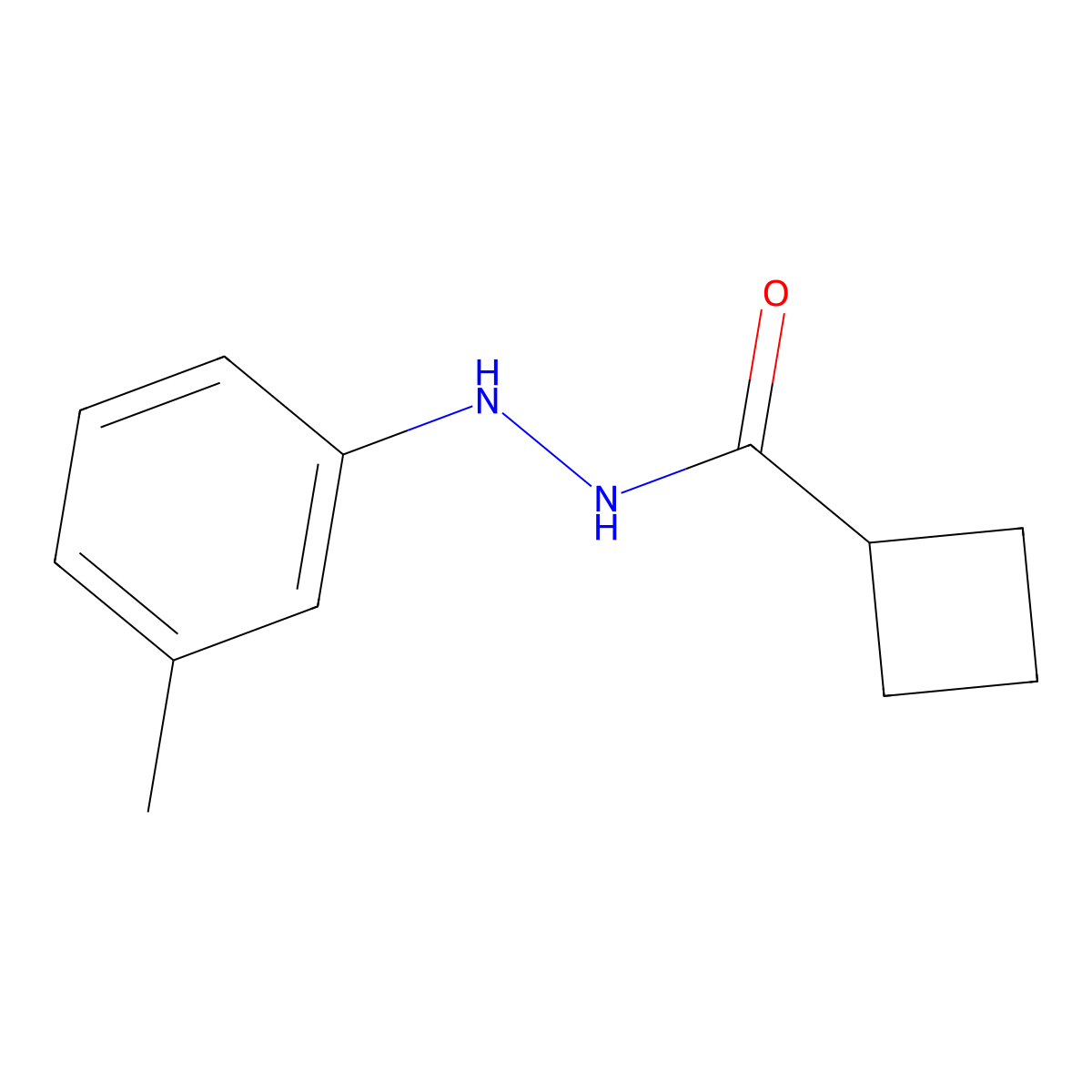 N'-(3-methylphenyl)cyclobutanecarbohydrazide molecular structure, CAS 696585-55-4