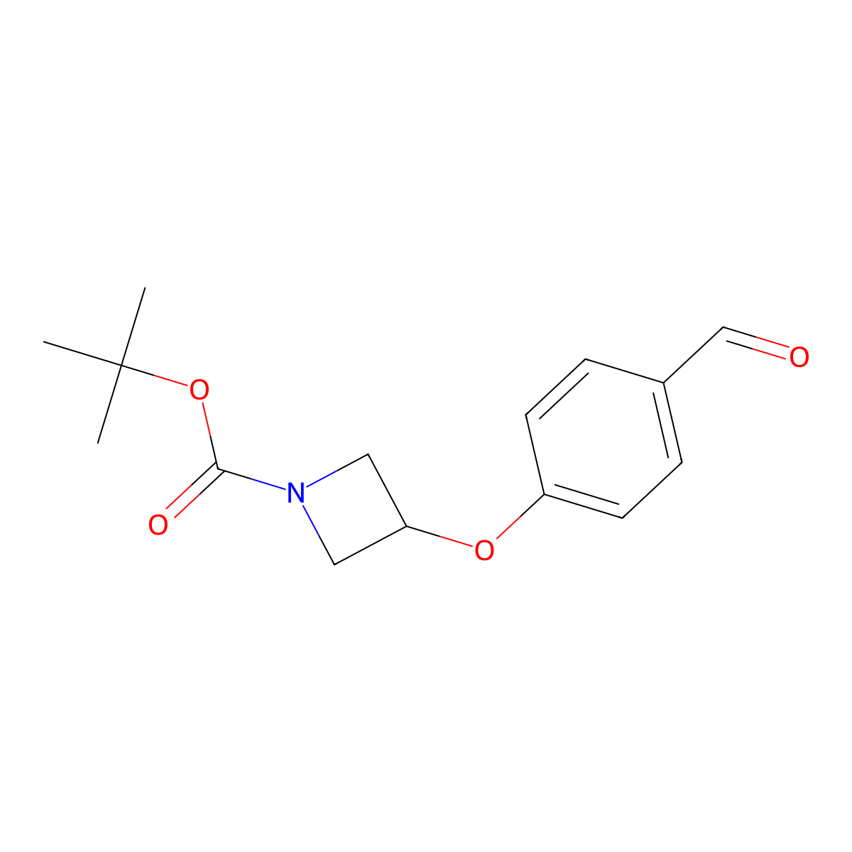 Tert-butyl 3-(4-formylphenoxy)azetidine-1-carboxylate molecular structure, CAS 696588-36-0