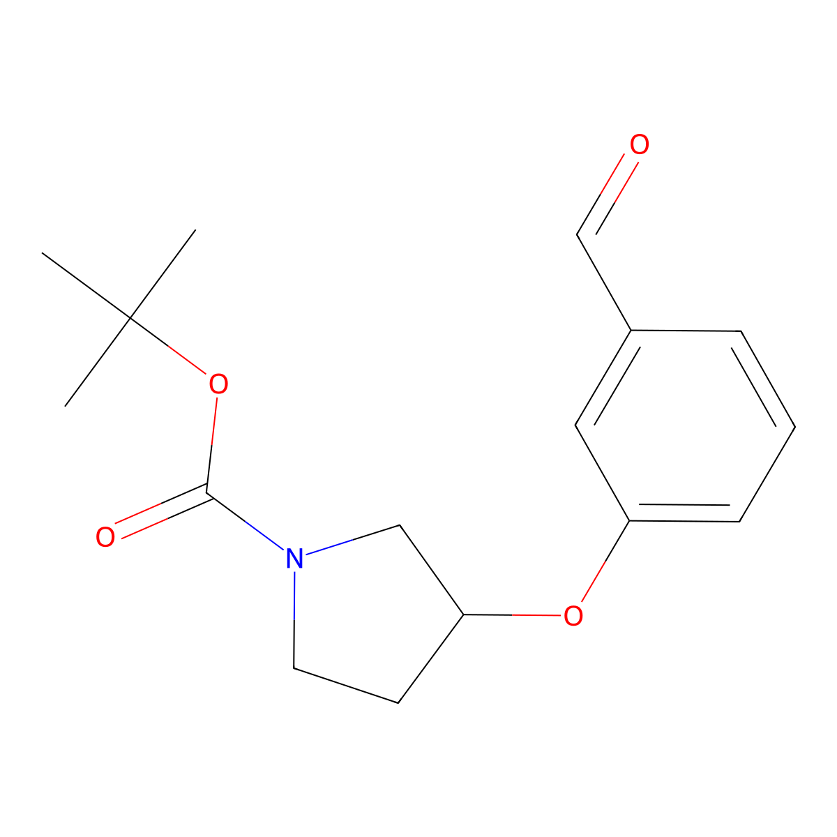 1,1-Dimethylethyl 3-(3-formylphenoxy)-1-pyrrolidinecarboxylate molecular structure, CAS 696588-38-2