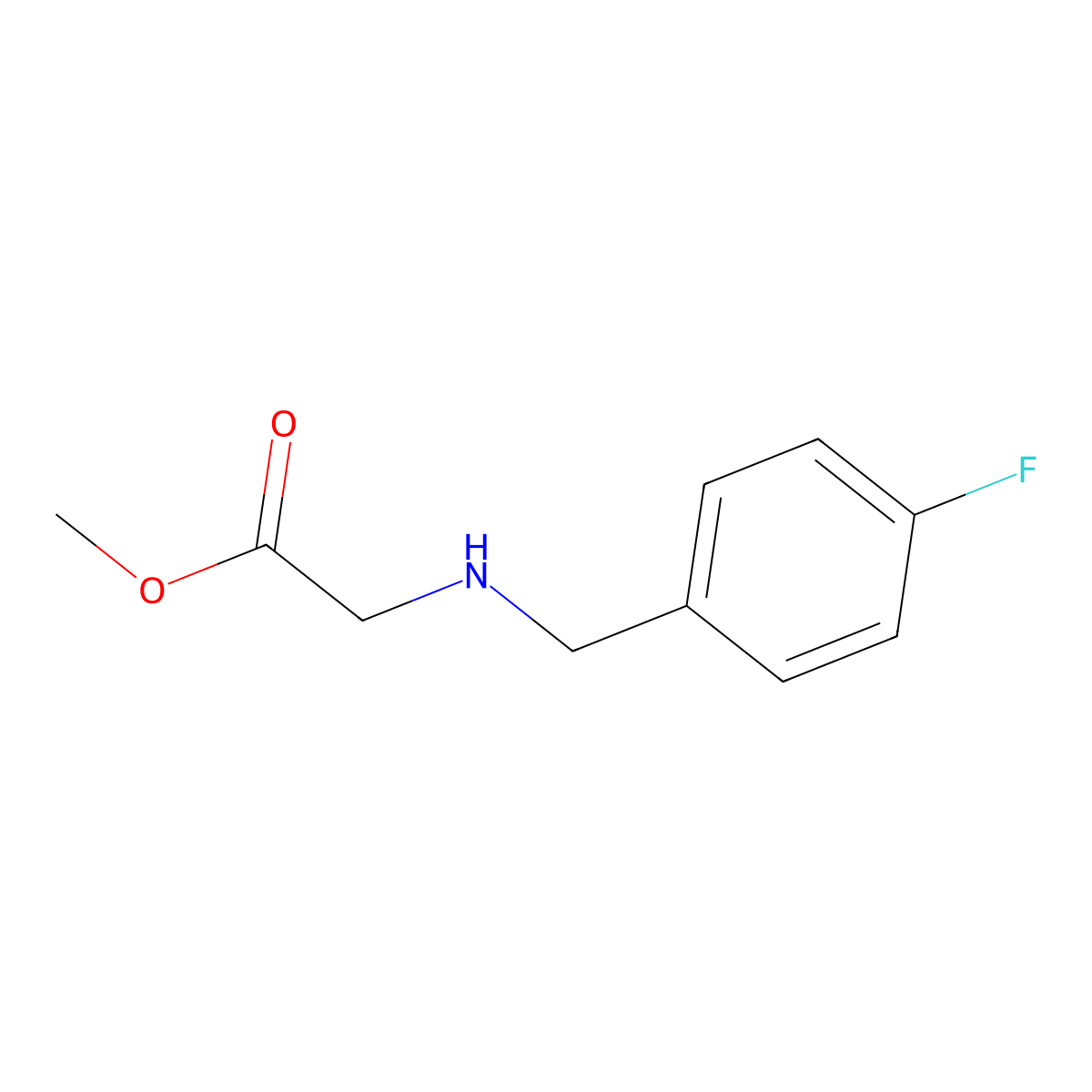 Methyl 2-{[(4-fluorophenyl)methyl]amino}acetate molecular structure, CAS 696588-45-1