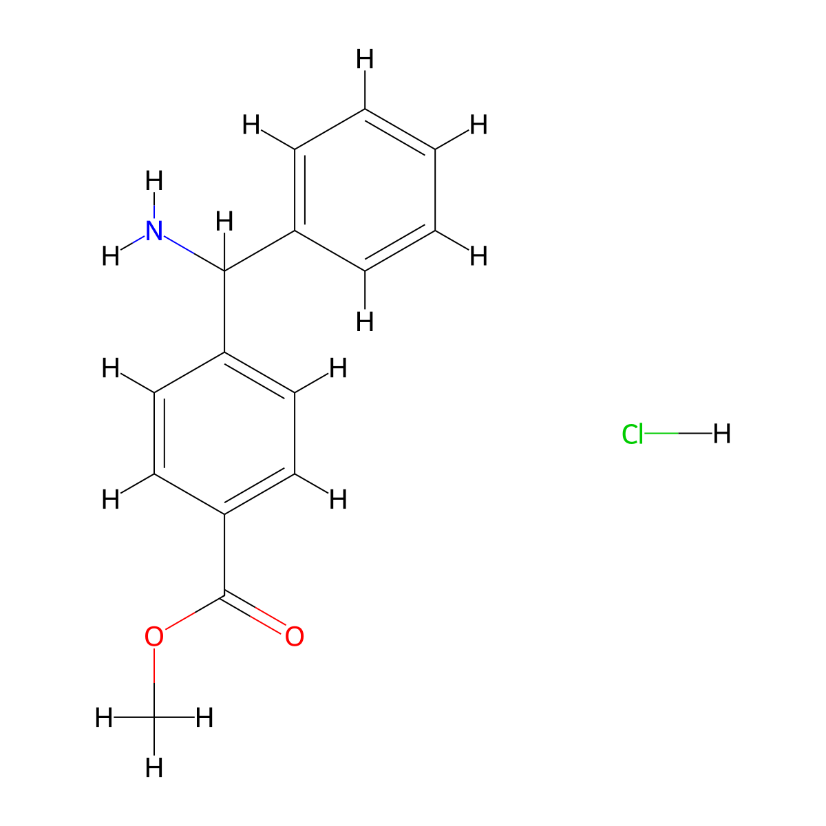 Methyl 4-(amino(phenyl)methyl)benzoate hydrochloride molecular structure, CAS 696588-49-5
