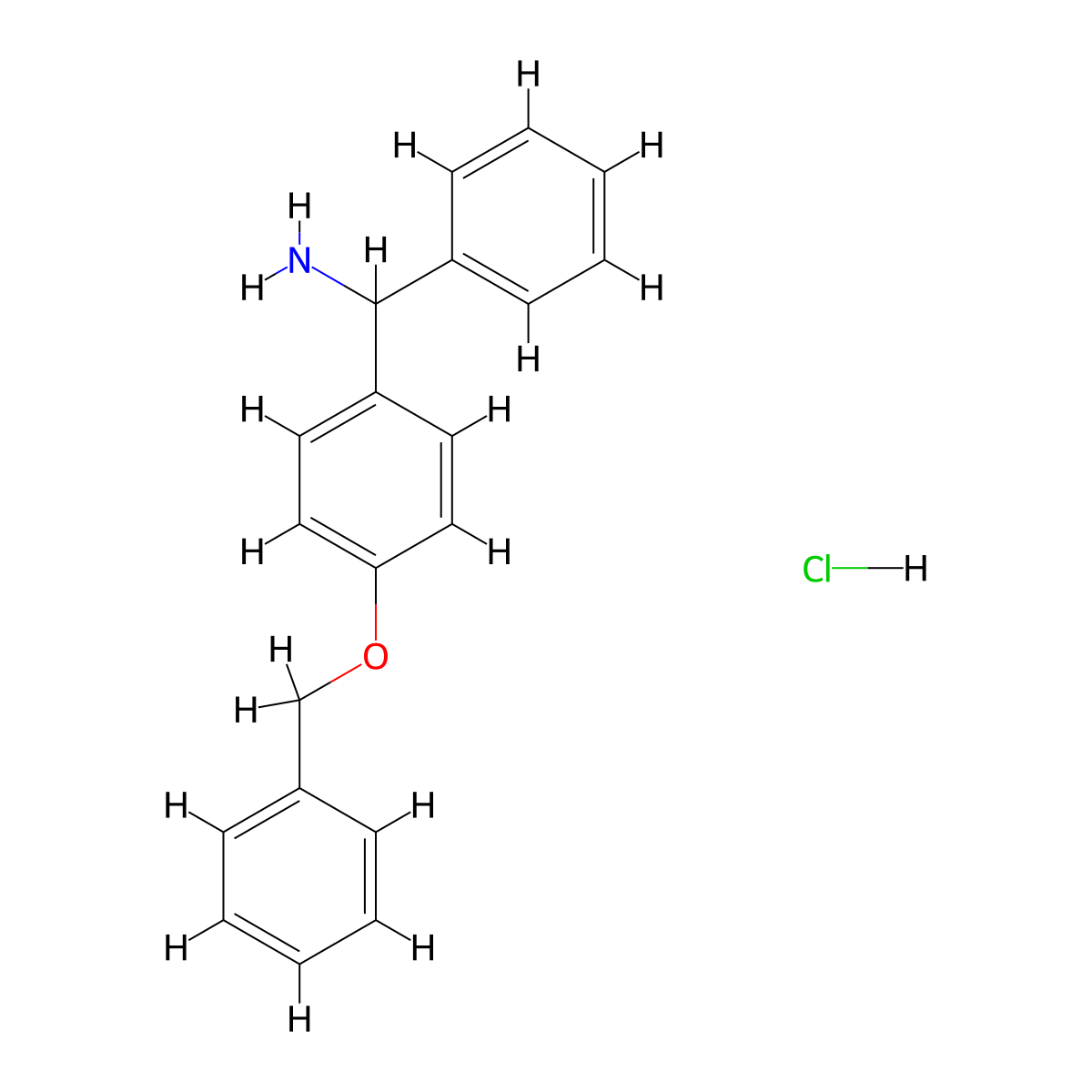 (4-(Benzyloxy)phenyl)(phenyl)methanamine hydrochloride molecular structure, CAS 696588-51-9