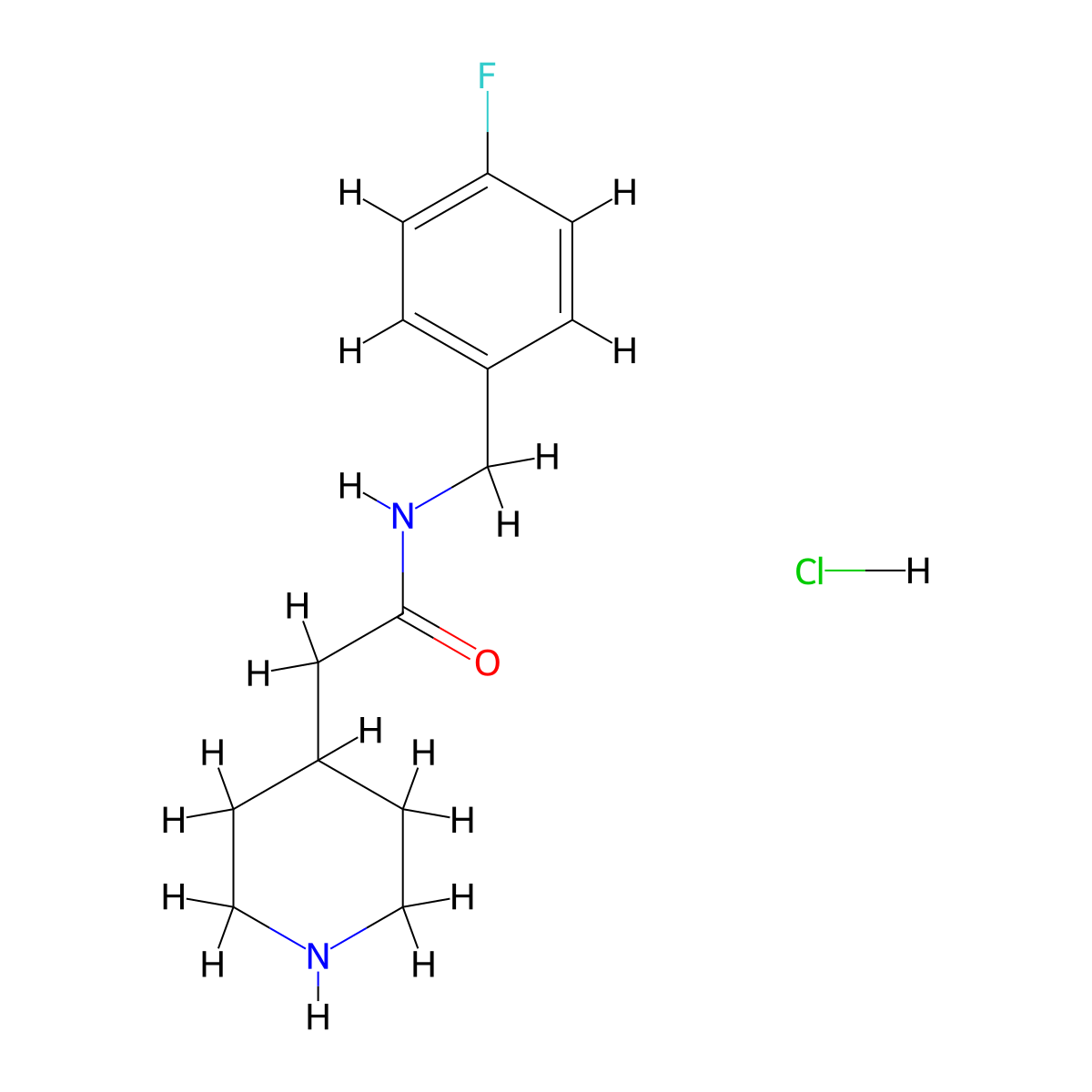 N-(4-Fluorobenzyl)-2-piperidin-4-ylacetamide hydrochloride molecular structure, CAS 696588-72-4