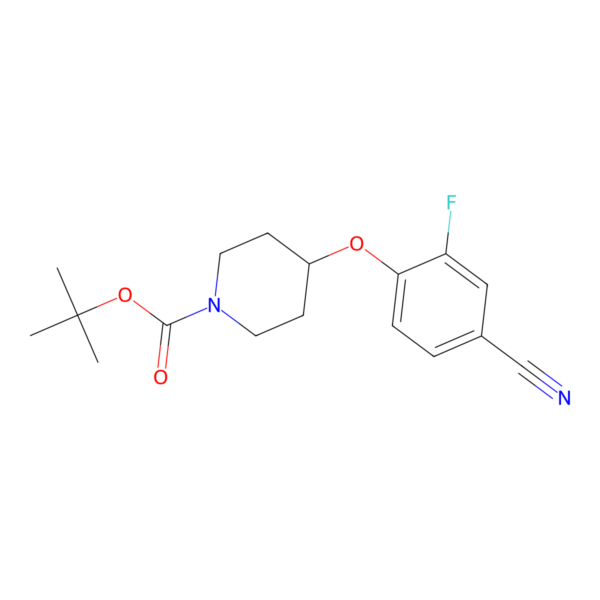 Tert-butyl 4-(4-cyano-2-fluorophenoxy)piperidine-1-carboxylate molecular structure, CAS 696588-84-8