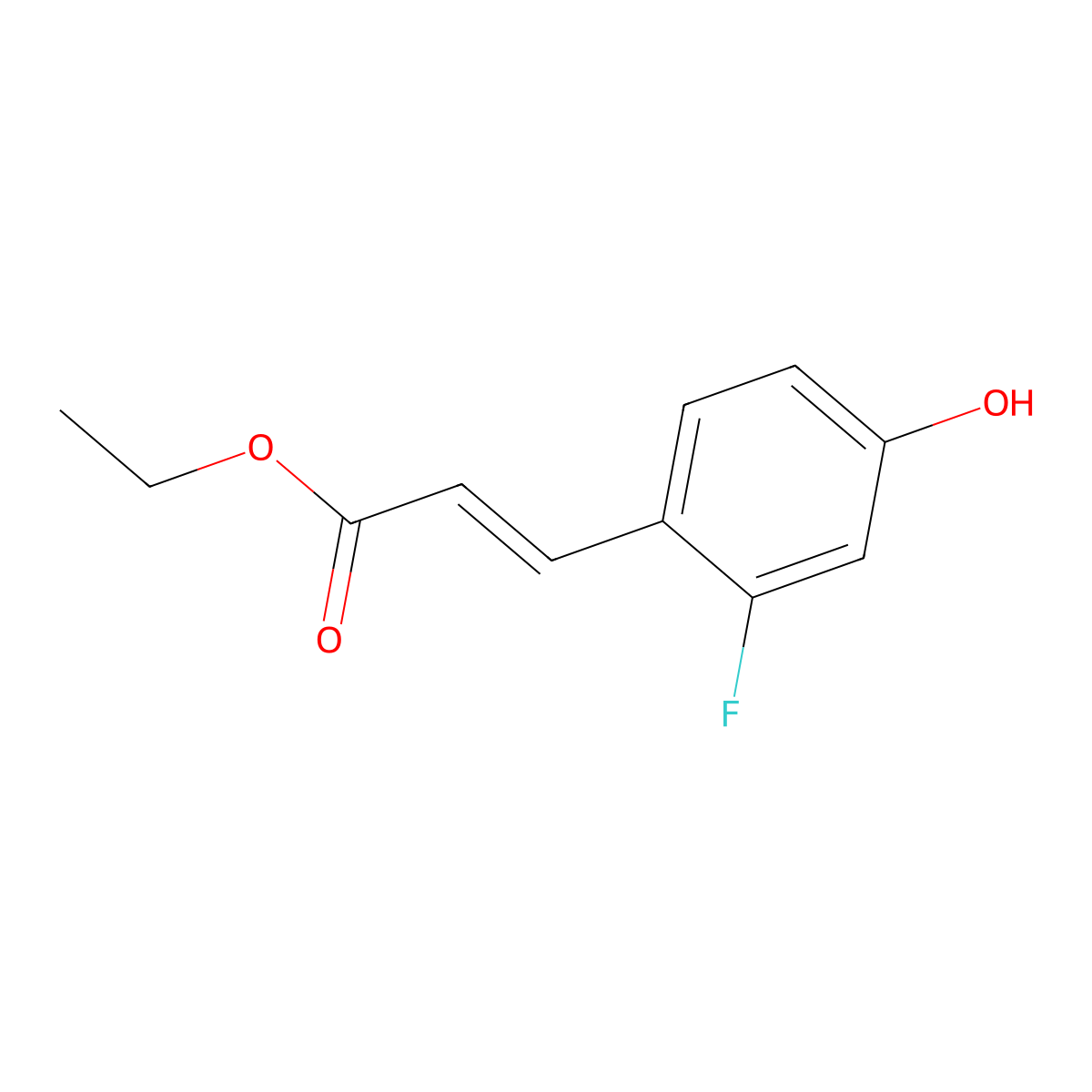 2-Propenoic acid, 3-(2-fluoro-4-hydroxyphenyl)-, ethyl ester, (2E) molecular structure, CAS 696589-24-9