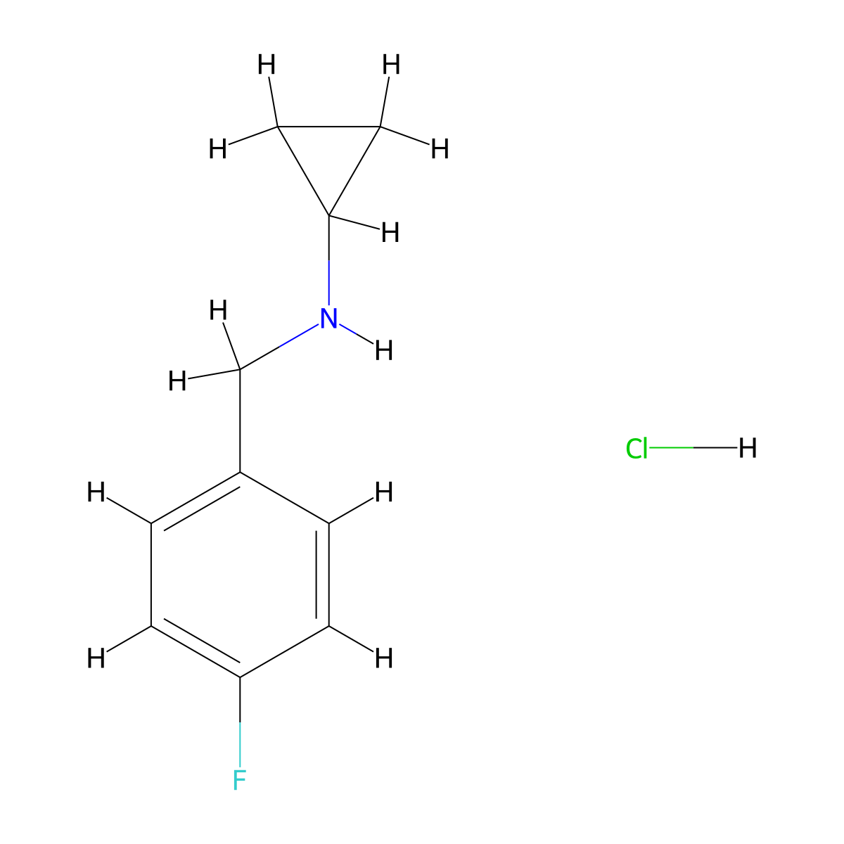 N-(4-Fluorobenzyl)cyclopropanamine hydrochloride molecular structure, CAS 696589-27-2